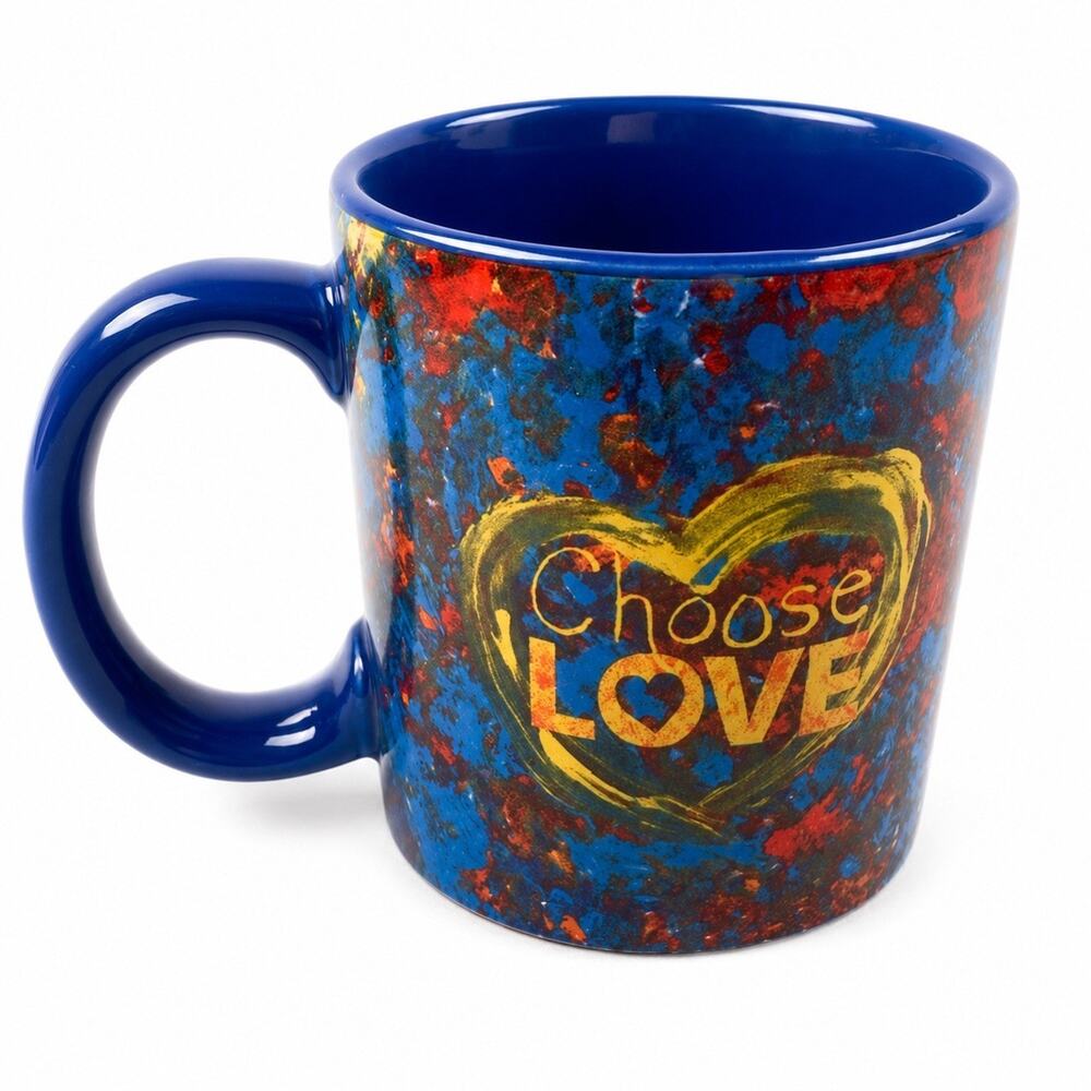 Penzeys Choose Love Mug I Will Vote 11.8.22 Blue Coffee Cup Heart Political